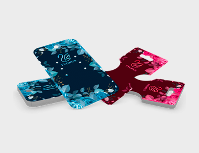 Cartela de Bijuteria Formatos Especiais Couchê 300g Laminação Holográfica 9x5cm - 4x4 - 250 unid