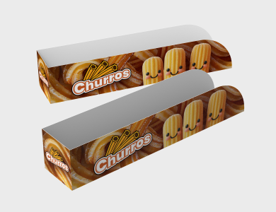 Embalagem para Churros Kraft 240g sem Película Antigordura 15x3x3cm - 4x0 - 250 unid