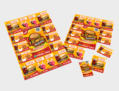 Folha Cupom de Desconto Couchê Fosco 170g UV Localizado 15 Espaços 15x21 cm - 4x4 - 10000 unid