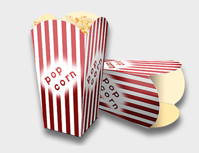 Embalagem de Pipoca Supremo 300g Sem Verniz 8,8x8,8x18cm - 4x0 - 100 unid